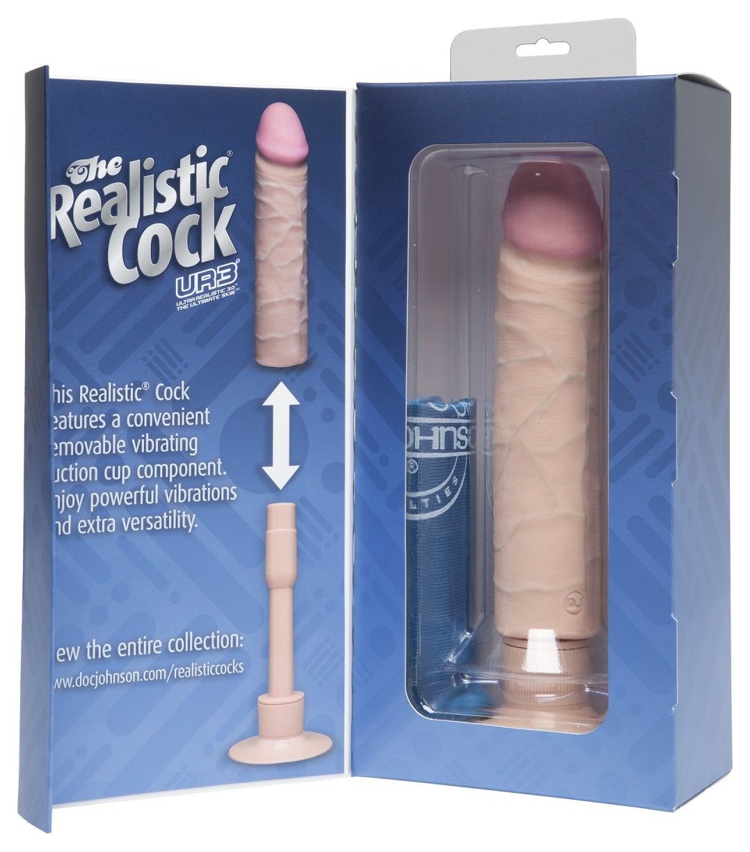 Фаллоимитатор с вибрацией Doc Johnson The Realistic® Cock Vibrating 8”, телесный 1156-02-BX - Doc Johnson - Реалистичные вибраторы - Купить