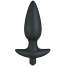  Чёрная анальная вибровтулка Black Velvet с 5 скоростями - 17 см. 
