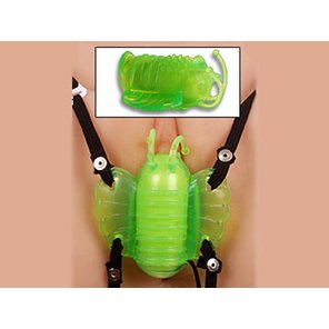  Зеленая бабочка для клитора из силикона 