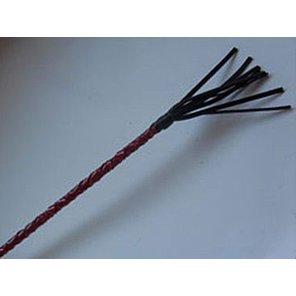  Плетеный короткий красный стек с наконечником в виде длинной кисточки 70 см 