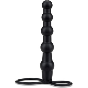  Черная ёлочка-насадка для двойного проникновения Mojo Bumpy 15 см 