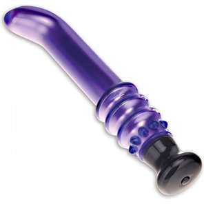  Фиолетовый вибромассажер G-Spot из стекла, 19 см 
