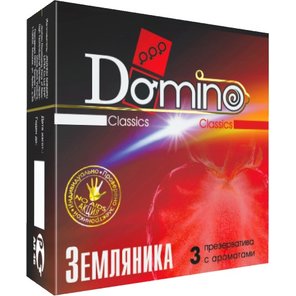 Ароматизированные презервативы Domino Земляника 3 шт 