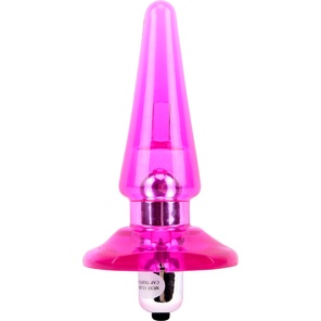  Розовый анальный вибростимулятор-конус 10 см 