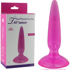  Розовая анальная пробка Twister 