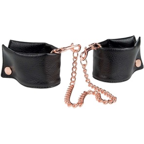  Черные мягкие наручники Entice French Cuffs с цепью 