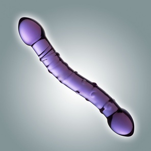  Фиолетовый стеклянный фаллоимитатор 19 см 