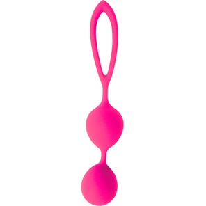  Розовые вагинальные шарики с петлёй Cosmo 