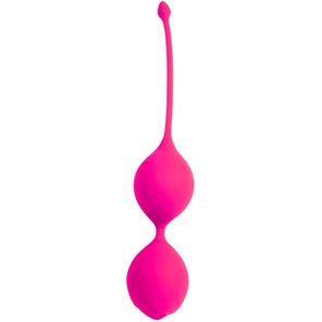  Розовые двойные вагинальные шарики с хвостиком Cosmo 