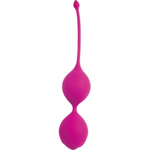  Ярко-розовые двойные вагинальные шарики с хвостиком Cosmo 