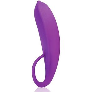  Фиолетовый женский стимулятор с колечком-ручкой 18 см 