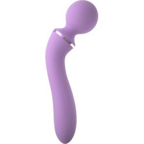  Фиолетовый двусторонний вибростимулятор Duo Wand Massage-Her 19,6 см 