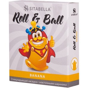  Стимулирующий презерватив-насадка Roll Ball Banana 