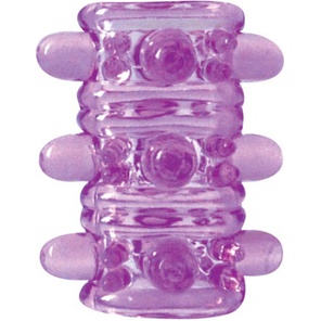  Открытая фиолетовая насадка на пенис Crystal Sleeve 5,5 см 
