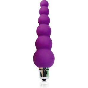  Фиолетовый анальный вибромассажер-елочка 12 см 