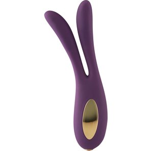  Фиолетовый сплит-вибромассажёр Flare Bunny 16 см 