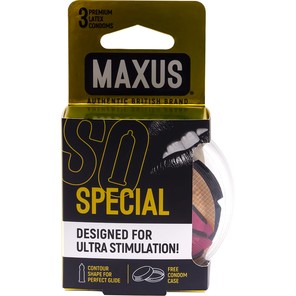  Презервативы с точками и рёбрами в пластиковом кейсе MAXUS AIR Special 3 шт 