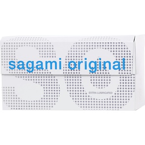  Ультратонкие презервативы Sagami Original 0.02 Extra Lub с увеличенным количеством смазки 12 шт 