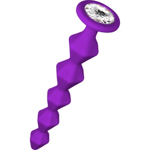  Фиолетовая анальная цепочка с кристаллом Buddy 17,7 см 