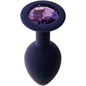  Черничная анальная пробка с фиолетовым кристаллом Gamma M 8,1 см 
