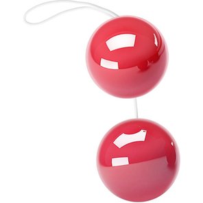  Розовые двойные вагинальные шарики с петелькой 