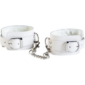  Белые кожаные наручники 