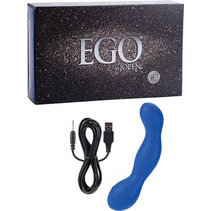  Синий вибромассажер простаты из премиум-силикона EGO e5 16,5 см 