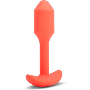  Оранжевая вибропробка для ношения B-vibe Snug Plug 1 10 см 