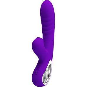  Фиолетовый вибратор Jersey с вакуумной стимуляцией 21,8 см 