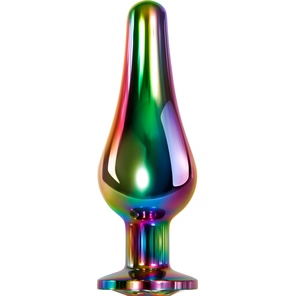  Радужная анальная пробка Rainbow Metal Plug Small 9,4 см 