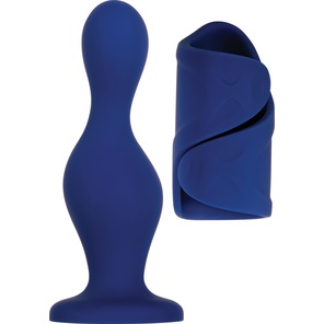  Мужской набор в синем цвете In s Out s: вибромастурбатор и анальный плаг 
