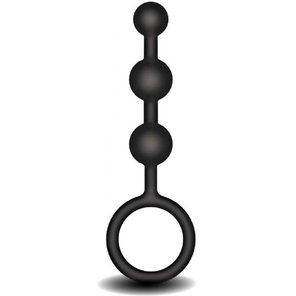  Черная анальная мини-цепочка с 3 шариками 