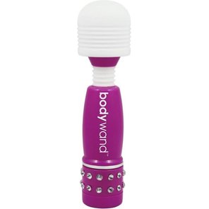  Фиолетово-белый жезловый мини-вибратор с кристаллами Mini Massager Neon Edition 