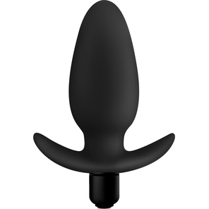  Черная анальная вибропробка Silicone Saddle Plug 12,1 см 