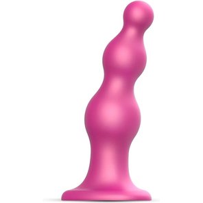  Розовая насадка Strap-On-Me Dildo Plug Beads size S 