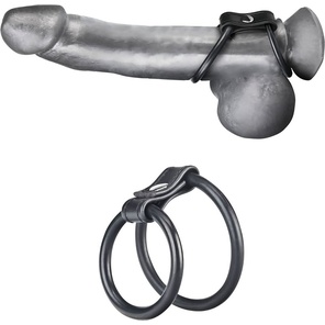  Двойное эрекционное кольцо на пенис и мошонку 
