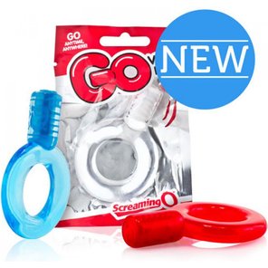  Красное упругое кольцо на пенис с вибрацией Go 