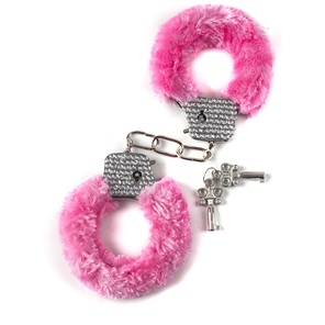  Розовые наручники с кристаллами BONDAGE 