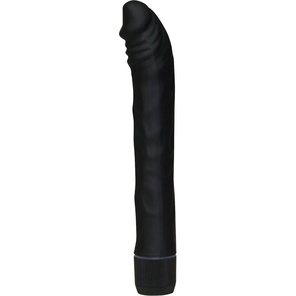  Чёрный вибромассажер-реалистик Rouge Noir 19 см 