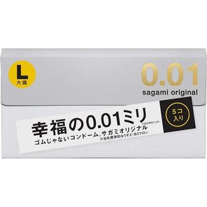  Презервативы Sagami Original 0.01 L-size увеличенного размера 5 шт 