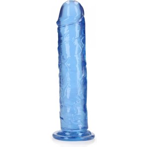  Синий фаллоимитатор Crystal Clear на присоске 25 см 