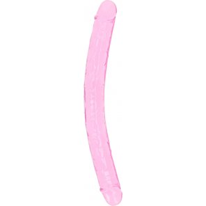  Двусторонний розовый фаллоимитатор 34 см 