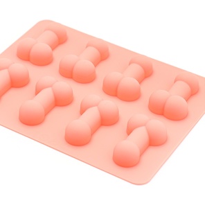  Розовая силиконовая форма с фаллосами 