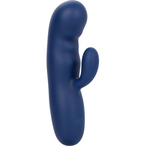 Синий вибромассажер-кролик Cashmere Silk Duo 16,5 см 