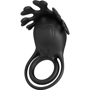  Черное эрекционное кольцо с вибрацией Ruben 
