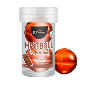  Лубрикант на масляной основе Hot Ball Beija Muito с ароматом шоколада (2 шарика по 3 гр.) 