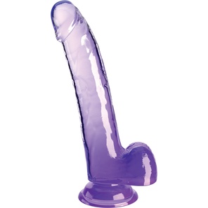  Фиолетовый фаллоимитатор с мошонкой на присоске 9’’ Cock with Balls 24,8 см 