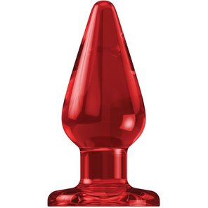  Красный акриловый анальный стимулятор Bottom Line Model 2 10,5 см 