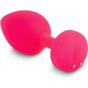  Большая розовая анальная пробка с вибрацией Fun Toys Gplug 10,5 см 