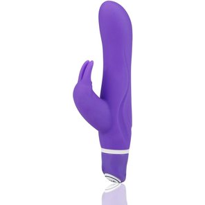  Фиолетовый вибратор со стимуляцией клитора 21 см 
